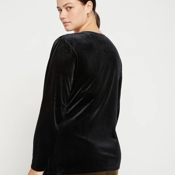 NWT Universal Standard Glory Velvet Cross Top Shirt Black M Medium 18 20 - Picture 4 of 14